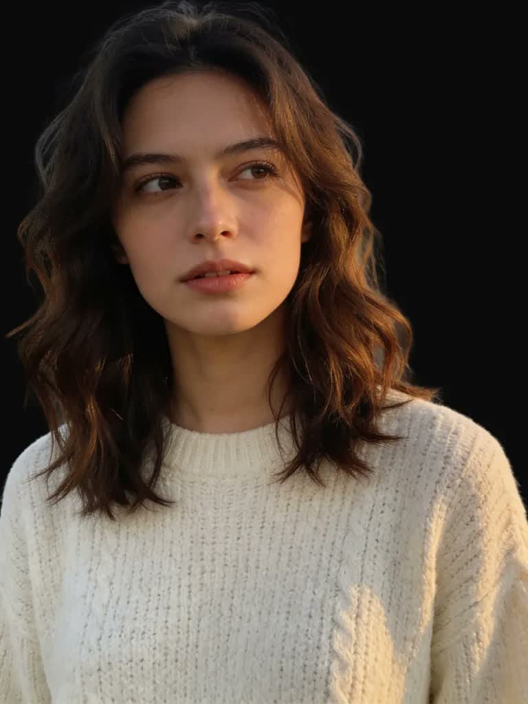 The same portrait cut out on a clean background